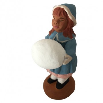 Petite fille à la grosse boule de neige