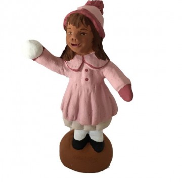 Petite fille et sa petite boule de neige