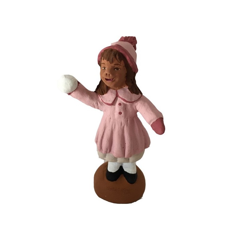 Petite fille et sa petite boule de neige